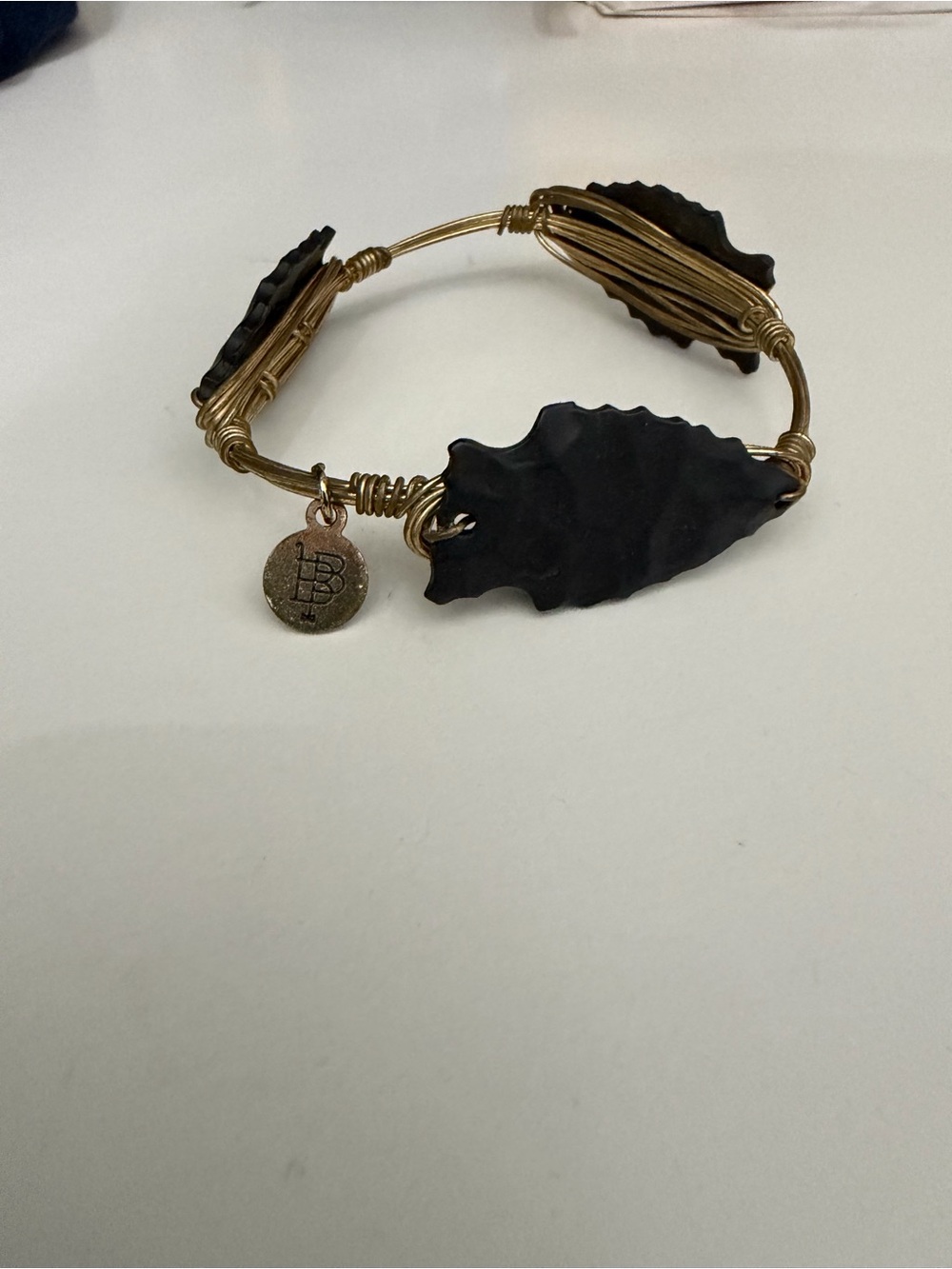 Bourbon and Bowties Black Arrowhead Wire Bangle Bracelet